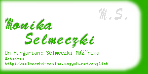 monika selmeczki business card